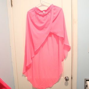 Neon Pink High-low Skirt
